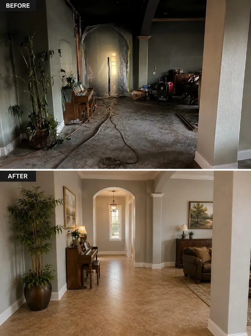 Before and after: fire damage repairs