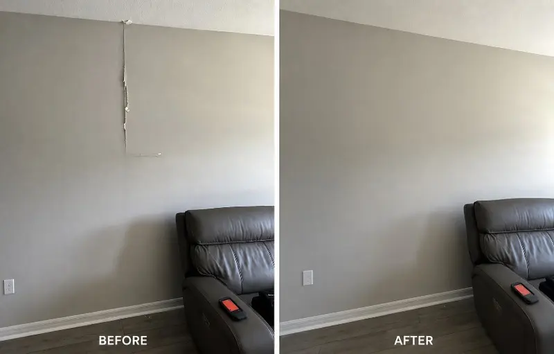 Before and after: drywall repair
