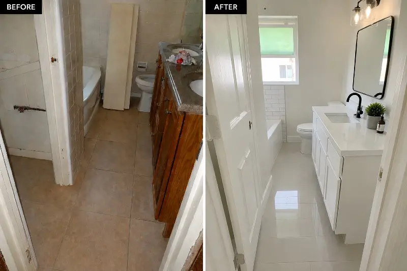 Before and after: bathroom remodel